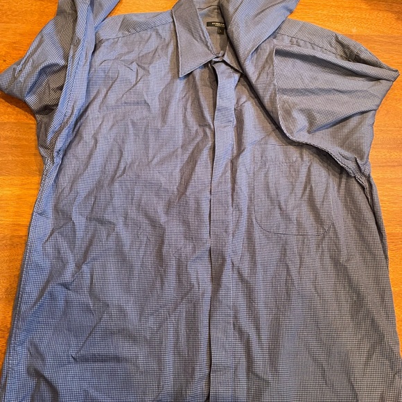 Burberry London 100% cotton blue striped button down shirt large - Picture 7 of 12